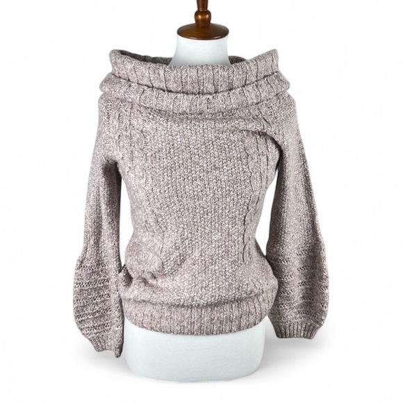 Sleeping on Snow Off-Shoulder Puff Sleeve Alpaca Blend Sweater Anthropologie S - Picture 1 of 14